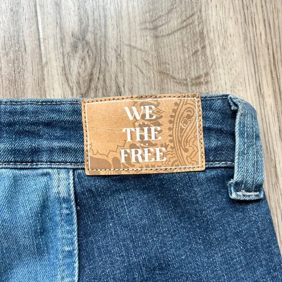 Free People We The Free No Boundaries Patchwork Flare Bell Bottom Jeans (26) - Picture 14 of 14
